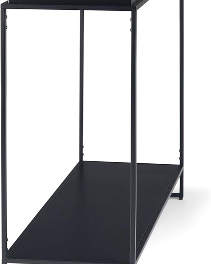 SIMPLIHOME Garner 47 inch Wide Metal Tray Top Console Sofa Entryway Table in Black, for the Living Room, Entryway and Bedroom - LeafyLoom