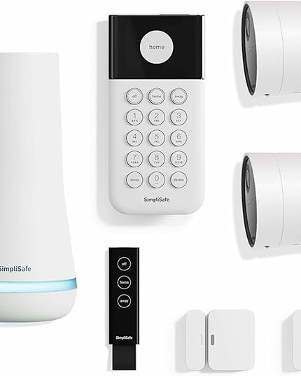 SimpliSafe 7 Piece Wireless Outdoor Camera Home Security System - Optional 24/7 Professional Monitoring - No Contract - Compatible with Alexa and Google Assistant SimpliSafe%C2%AE