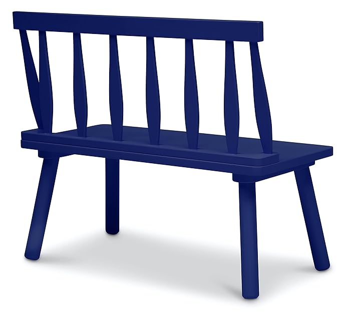 Delta Children Windsor Bench, Navy - LeafyLoom