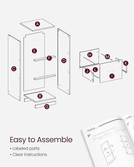 VASAGLE 3-Drawer Vertical File Cabinet, Filing Cabinet for Home Office, Printer Stand, with 3 Lockable Drawers, Adjustable Hanging Rail, for A4 and Letter-Size Files, Cloud White UOFC055W14 - LeafyLoom