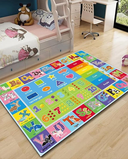 ABC Carpet,Kids Carpet for Playroom, Classroom Floor Play Mat for Kids,Preschool Rugs wtih ABC, Numbers, Animals, Extra Large Thick (110X78.7 Inch)… - LeafyLoom