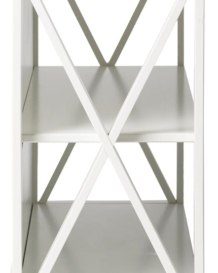 Walker Edison Solid Wood Farmhouse Storage Console, 52 Inch, White/Grey Wash - LeafyLoom