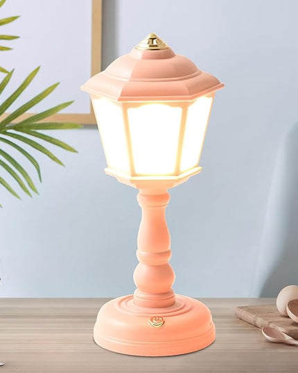 Mini Desk lamp Vintage, LED Desk Lamp Dimmable Table Lamp Reading Lamp with USB Charging Port, Sensitive Control, Eye-Caring Office Lamp,Very beautiful decorative desk lamp (Pink) - LeafyLoom