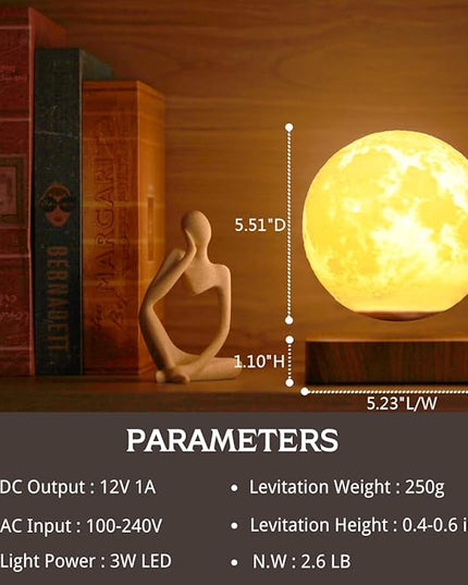 Levitating Moon Lamp, Floating Moon Lamp Magnetic Levitation Moon Light Gifts for girls, boys, Children and teenagers - LeafyLoom