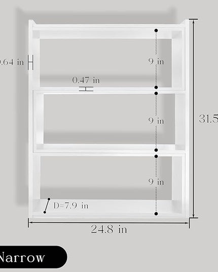 4-Tier Wooden Bookshelf, Expandable 25-47 inch Wide Bookcase, Modern Freestanding Bookcas for Small Space or Corner (White) - LeafyLoom