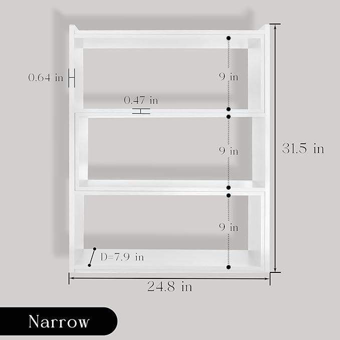 4-Tier Wooden Bookshelf, Expandable 25-47 inch Wide Bookcase, Modern Freestanding Bookcas for Small Space or Corner (White) - LeafyLoom