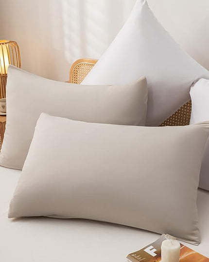 King Comforter Set Tannish Grey Solid Color Lightweight Bedding Comforter Sets 3pcs (1 Comforter, 2 Pillowcases) Soft Microfiber Down Alternative Comforter for All Season - LeafyLoom
