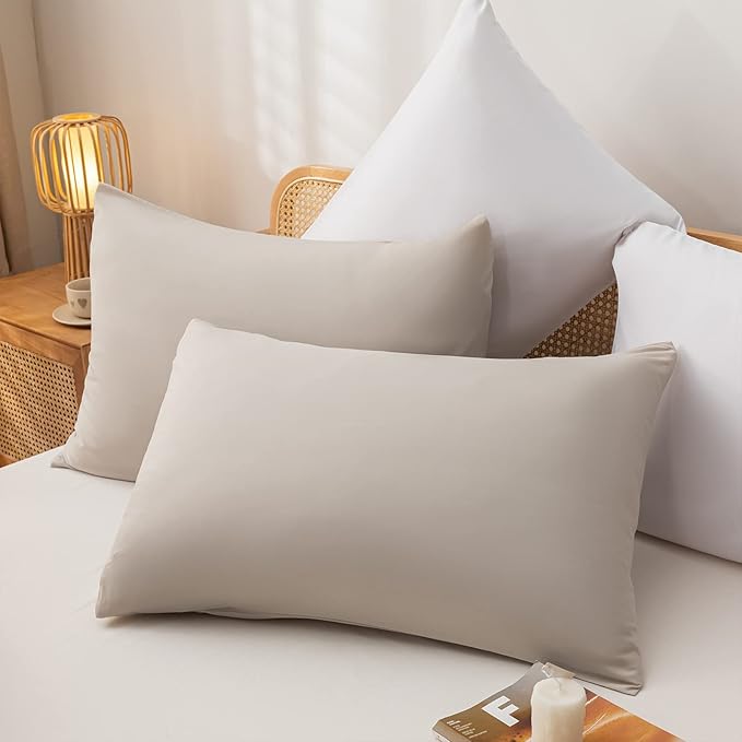 King Comforter Set Tannish Grey Solid Color Lightweight Bedding Comforter Sets 3pcs (1 Comforter, 2 Pillowcases) Soft Microfiber Down Alternative Comforter for All Season - LeafyLoom