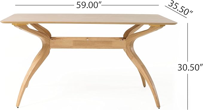 Christopher Knight Home Salli Wood Dining Table, Natural Oak Finish - LeafyLoom