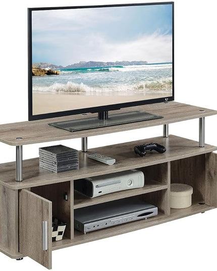 Convenience Concepts Designs2Go Monterey TV Stand with Cabinets and Shelves Home_Furniture_and_Decor, Sandstone - LeafyLoom