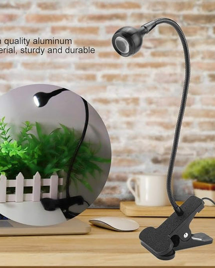 LED Desk Lamp, Ymiko USB Clip-on Reading Lights Eye Protection Book Clamp Light, 360 ° Flexible Gooseneck Clamp Lamp for Home Study Reading Kid's Room(Black) - LeafyLoom