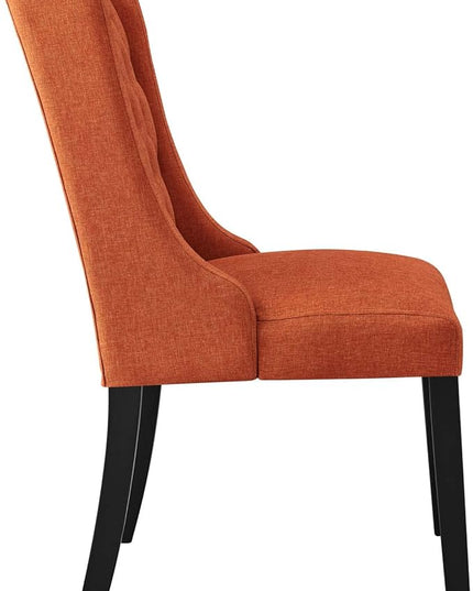 Modway Baronet Button Tufted Fabric, One Dining Chair, Orange - LeafyLoom