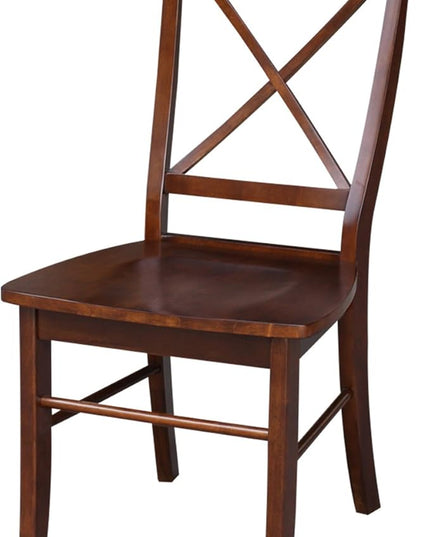 International Concepts X-Back Chair, Espresso - LeafyLoom