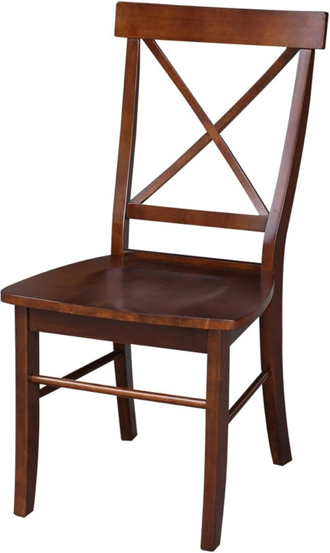International Concepts X-Back Chair, Espresso - LeafyLoom