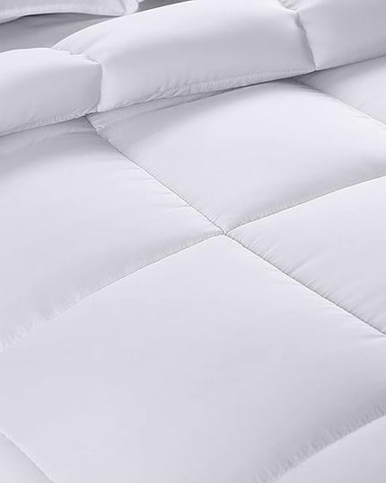 Utopia Bedding Comforter - All Season California King Comforter - White Cal King Comforter - Plush Siliconized Fiberfill - Box Stitched - LeafyLoom