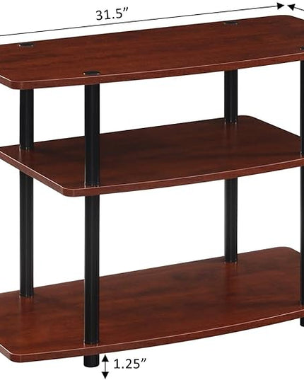 Convenience Concepts Designs2Go 3 Tier TV Stand, 31.5", Cherry/Black - LeafyLoom
