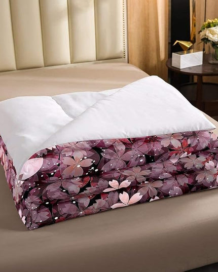 Erosebridal Cherry Blossom Comforter Set King Size, Pink Flower Down Comforter, Petal Floral Quilted Duvet, Starry Sky Glitter Girly Warm Duvet Insert, Bedroom Living Dorm Room Decorative - LeafyLoom