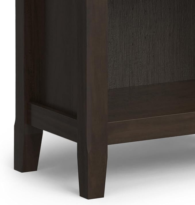 SIMPLIHOME Amherst SOLID WOOD Transitional 5 Shelf Bookcase for The Living, Study Room and Office, 24 inch, Hickory Brown - LeafyLoom