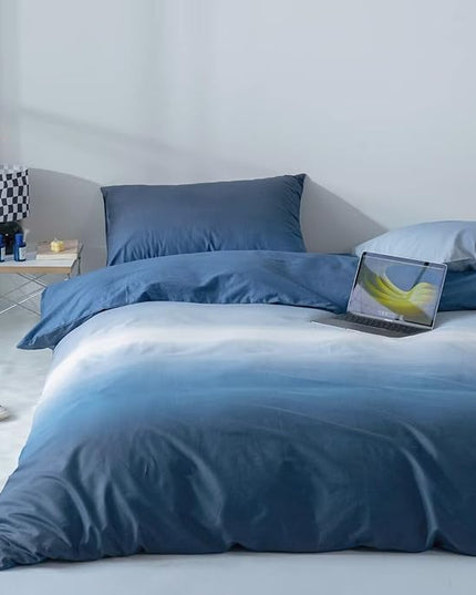 Blue Gradient Comforter Set Twin Blue Bedding Comforter Set Multicolor Light Blue Bedding Set Gradient Blue Blanket Quilts Blue Color Comforter Set for Twin Bed - LeafyLoom