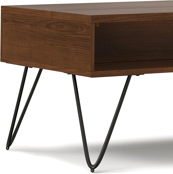 SIMPLIHOME Hunter Lift Top Coffee Table, 48 inch, Walnut Veneer - LeafyLoom