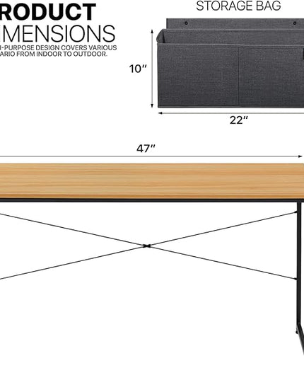MoNiBloom Computer Desk, Modern Simple Style Laptop Table with Storage Bag for Reading Writing Livingroom Bedroom - Light Walnut - LeafyLoom