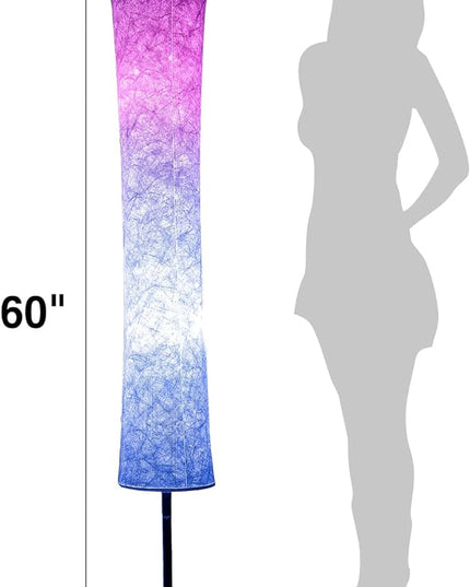 BLUEYE Smart Floor Lamp, Similar to Fabric Shade, 64'' Standing Lamps for Bedroom, APP & Remote, RGBCW 2700K-6500K, 2 X 60W Equivalent, No Hub Required,Compatible with Alexa Google Assistant - LeafyLoom