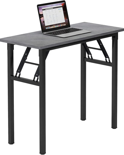 Need Small Desk 31 1/2" No Assembly Foldable Writing Table,Sturdy and Heavy Duty Folding Computer Desks for Small Space/Home Office/Dormitory AC5LB(80 * 40) - LeafyLoom