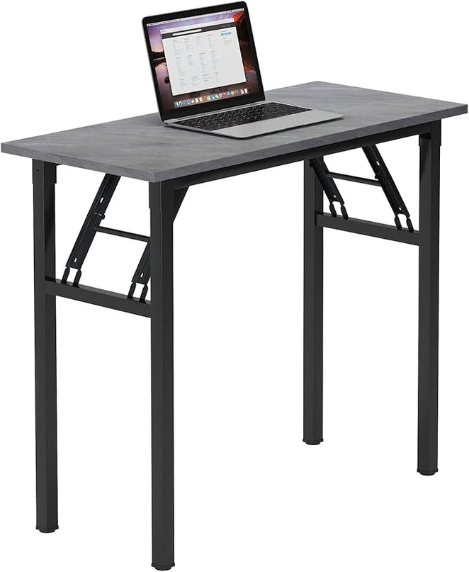 Need Small Desk 31 1/2" No Assembly Foldable Writing Table,Sturdy and Heavy Duty Folding Computer Desks for Small Space/Home Office/Dormitory AC5LB(80 * 40) - LeafyLoom
