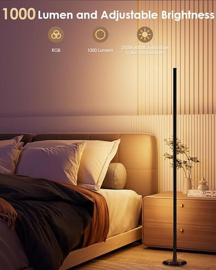 2PCS RGB Floor Lamp, Bluetooth APP and Remote Control 65" Smart Modern Standing Lamp Music Sync 16 Million DIY Colors Changing LED Floor Lamp with Heavy Base for LivingRoom Bedroom GameRoom - LeafyLoom