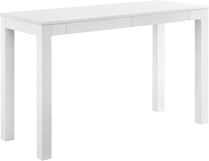 Parsons Xl Desk with 2 Drawers, White - LeafyLoom