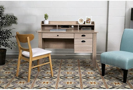 OneSpace Eleanor Executive Hutch and USB, Charger Hub, Light Oak Desk, No Size - LeafyLoom