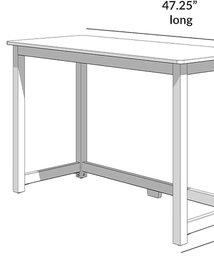 Max & Lily Solid Wood Desk, 47 Inches, Espresso - LeafyLoom