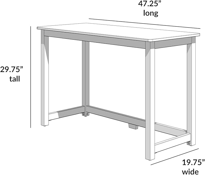 Max & Lily Solid Wood Desk, 47 Inches, Espresso - LeafyLoom