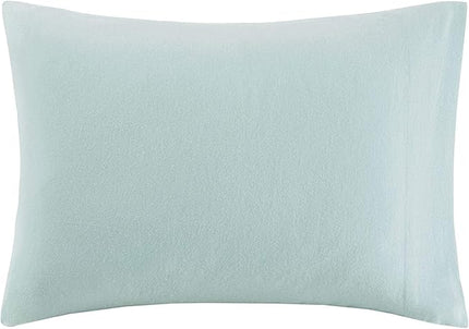 Comfort Spaces Cotton Flannel Breathable Warm Deep Pocket Sheets with Pillow Case Bedding, Queen, Aqua Solid 4 Piece - LeafyLoom