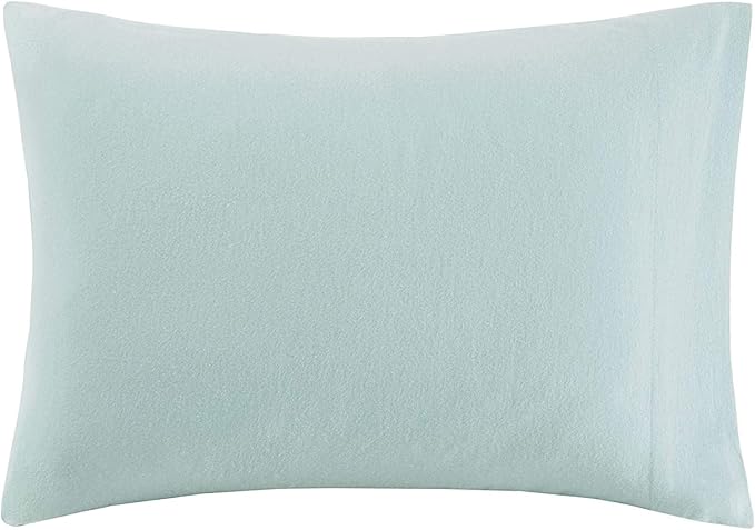 Comfort Spaces Cotton Flannel Breathable Warm Deep Pocket Sheets with Pillow Case Bedding, Queen, Aqua Solid 4 Piece - LeafyLoom