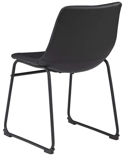 Signature Design by Ashley Centiar Mid Century Round Dining Room Table, Gray & Black and Bucket Chairs, 2 Count, Black - LeafyLoom