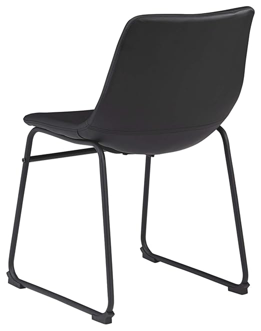 Signature Design by Ashley Centiar Mid Century Round Dining Room Table, Gray & Black and Bucket Chairs, 2 Count, Black - LeafyLoom