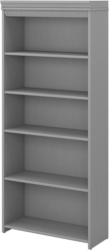 Bush WC53565-03 Fairview 5-Shelf 69-Inch H Bookcase, Cape Cod Gray - LeafyLoom