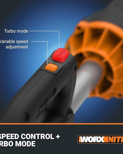 WORX Nitro 40V LEAFJET WG585 Leaf Blower Cordless with Battery & Charger, PowerShare, Blowers for Lawn Care Up to 165 MPH 620 CFM, Lightweight with High-Power Turbine Fan and Brushless Motor - LeafyLoom