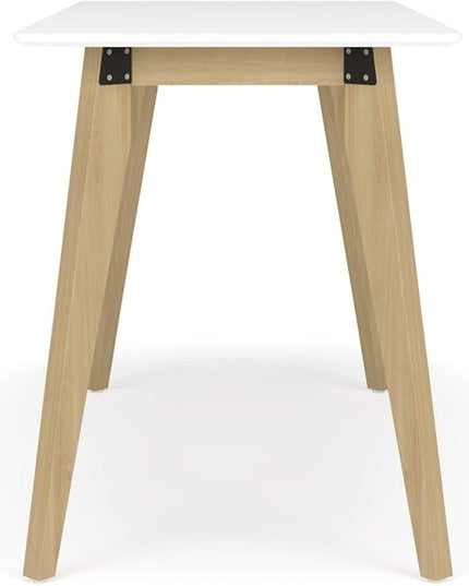 HON Basyx BSX55WPLTWH Modern Home Office Wood Computer Desk, 55", White - LeafyLoom