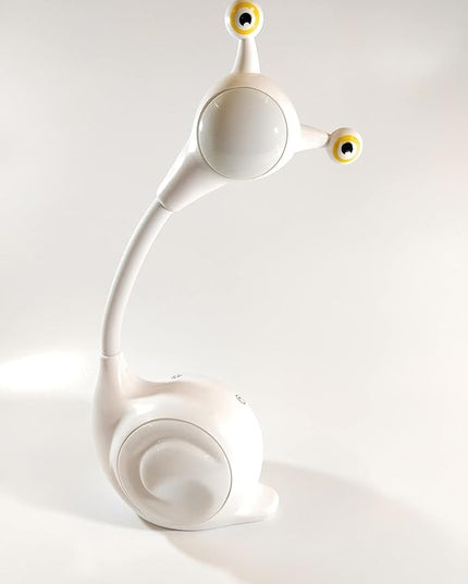 Fantasee Snail LED Desk Lamp Nursery Night Light USB Rechargeable Touch Dimmable for Child Kids Students Bedroom Dorm Reading Birthday Party Gift (White Snail) - LeafyLoom