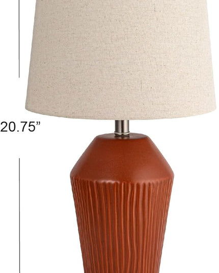 Creative Co-op 13" Round Stoneware Desk Lamp - LeafyLoom