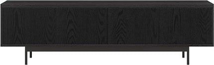 Henn&Hart Whitman TV Stand, 70" Wide, Black - LeafyLoom