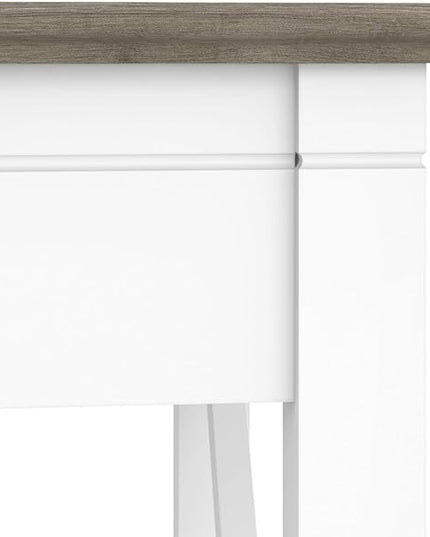 Bush Furniture Key West Writing Table for Home Office | Small Modern Farmhouse Desk, 48W, Pure White and Shiplap Gray - LeafyLoom