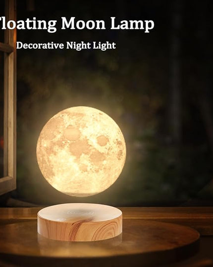 VGAzer Levitating Moon Lamp,Floating Moon lamp,Floating and Spinning in Air Freely with 3D Printing Moon Lamp Has 16 Colors 20 Modes for Unique Christmas Gifts,Room Decor,Office Toys - LeafyLoom