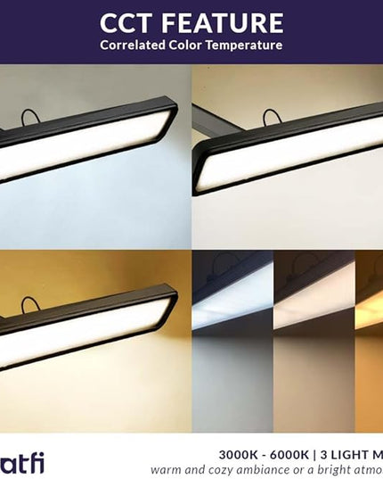 Neatfi (New Model) XL 2,500 Lumens LED Task Lamp with Clamp, 3 Light Modes, 3000-6000K Correlated Color Temperature, 30W Super Bright Desk Lamp, Dimmable, 162 Pcs SMD LED (CCT, Black) - LeafyLoom