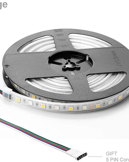 BTF-LIGHTING 5050 RGBW RGB+Warm White(2700K-3000K) 150RGB+150White LED Tape Light 5m 16.4ft 60LED/m Multi-Colored IP67 12mm Width FPCB DC12V for Bedroom Home Decoration(No Adapter or Controller) BTF-LIGHTING