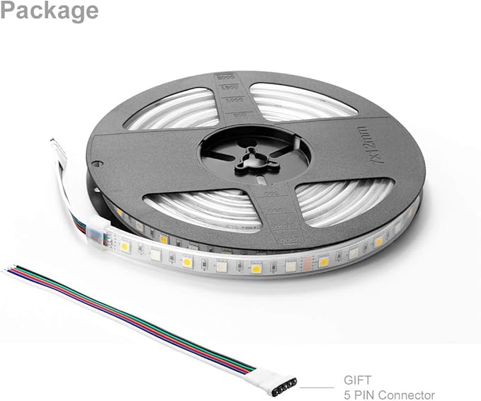 BTF-LIGHTING 5050 RGBW RGB+Warm White(2700K-3000K) 150RGB+150White LED Tape Light 5m 16.4ft 60LED/m Multi-Colored IP67 12mm Width FPCB DC12V for Bedroom Home Decoration(No Adapter or Controller) BTF-LIGHTING