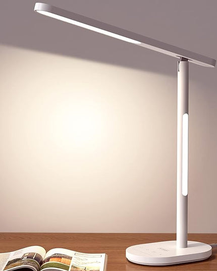 LED Desk Lamp, Eye-Caring Desk Lamps for Home Office,1000Lum Super Bright Dimmable Brightness Desk Light with Night Light & Auto Timer, Table lamp for Reading Studying Working Lamps Dorm Gift - LeafyLoom