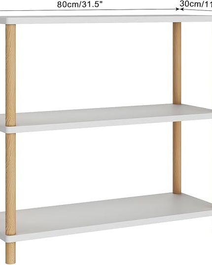 IBUYKE 3-Tier Wooden Open Bookcase - Modern Freestanding Bookshelf Storage Organizer,Standing Shelf Units,Multifunctional Display Stand for Bedroom, Living Room and Home Office,White WBC003W - LeafyLoom